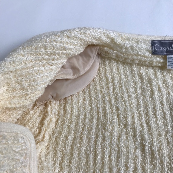 Vintage Casual Corner Cream Cardigan L - Picture 4 of 5